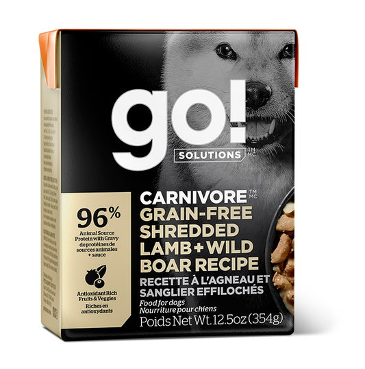 Nourriture humide Go! Solutions Carnivore sans grains en Tetra Pak pour chien