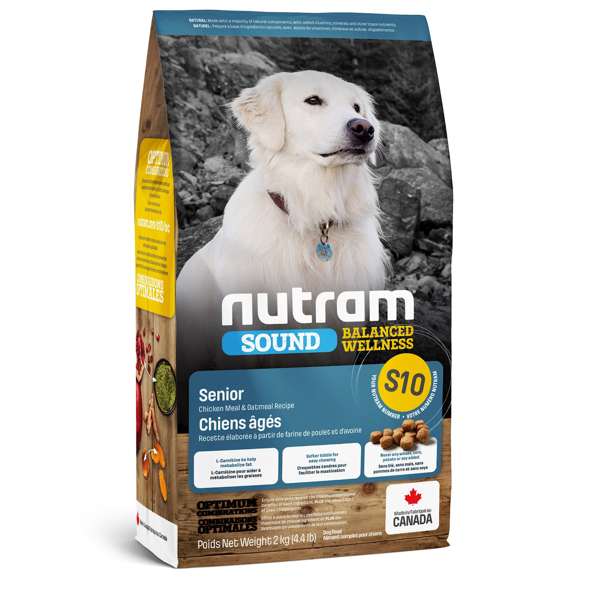 Nourriture sèche Sound S10 pour chien sénior, poulet et avoine