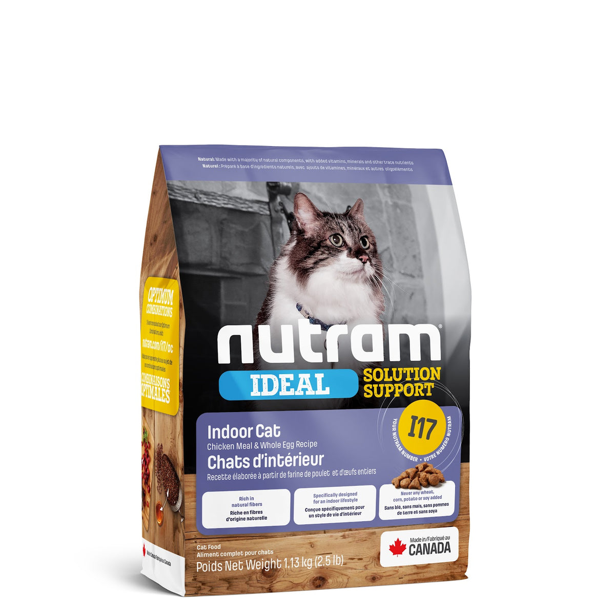 Nourriture sèche Ideal I17 pour chat d'intérieur, poulet et œufs entiers