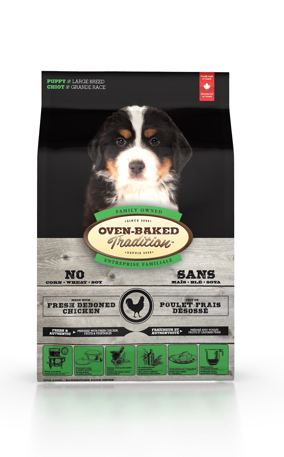 Nourriture sèche pour chiot au poulet, grande race 25 lb