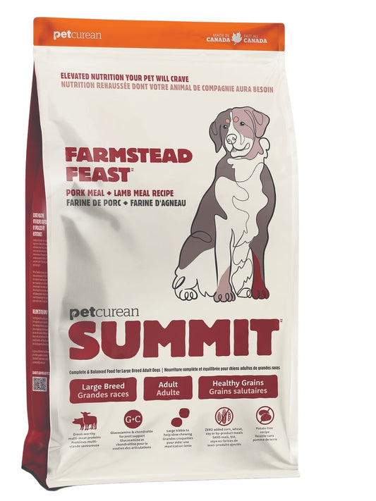 Nourriture sèche Summit Farmstead Feast pour chien adulte de grande race, porc et agneau, 25 lb