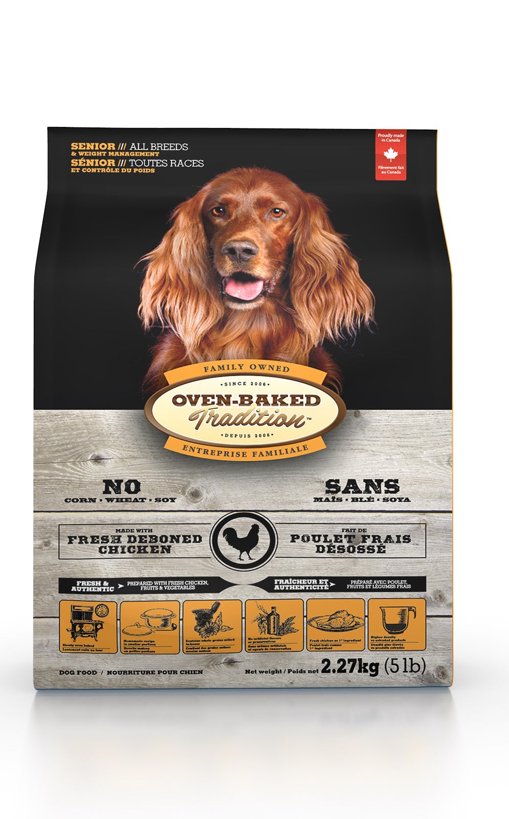 Nourriture sèche contrôle du poids pour chien sénior