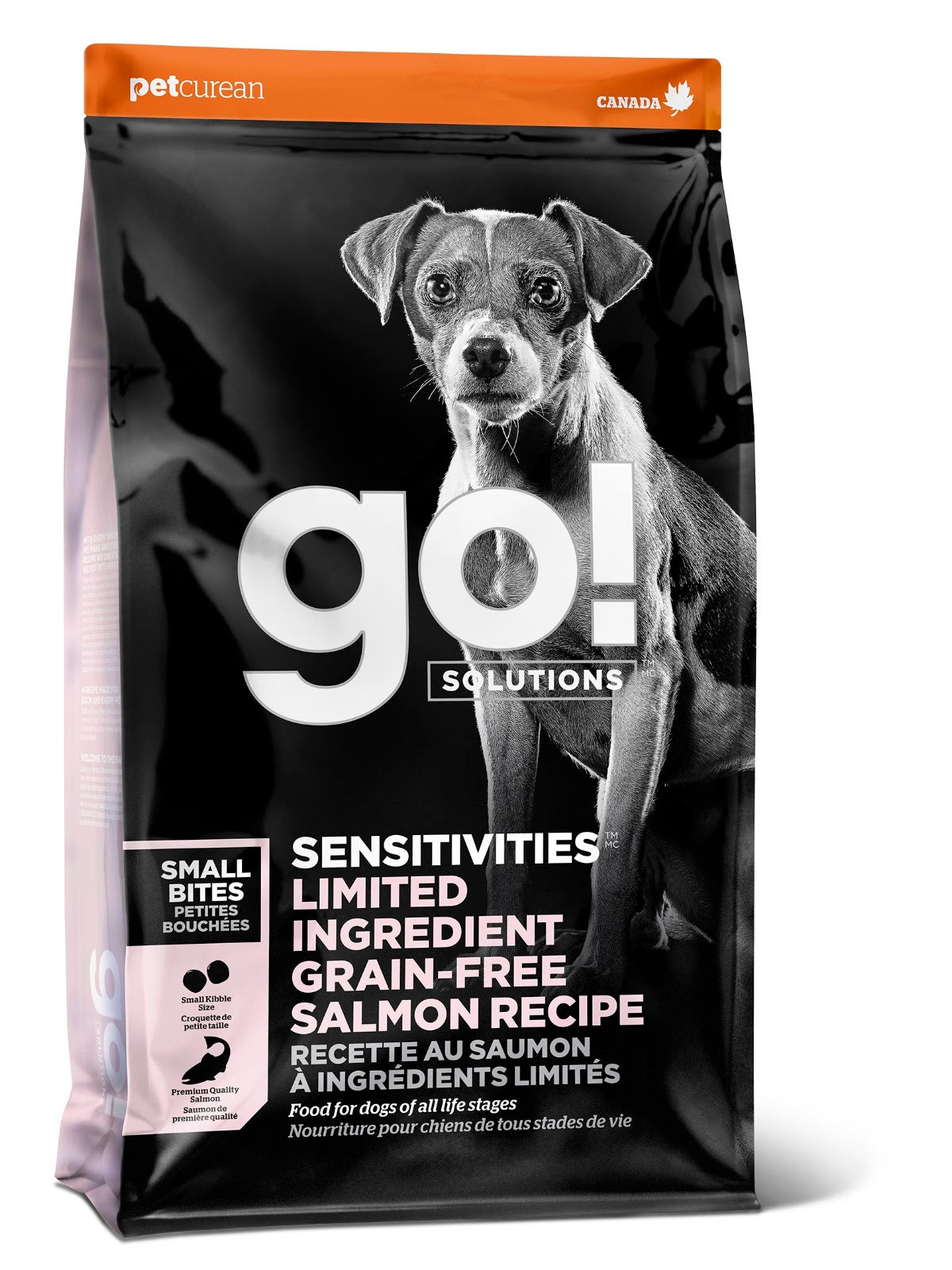 Nourriture sèche Go! Solutions Sensitivities LID sans grains pour chien, saumon, petites bouchées