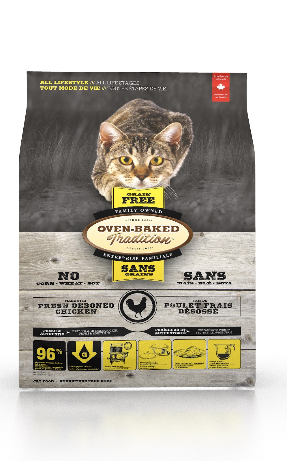 Nourriture sèche sans grains pour chat