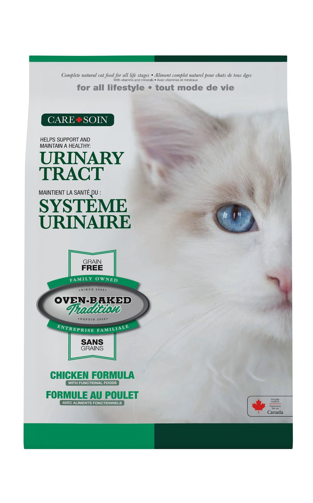Nourriture sèche sans grains système urinaire pour chat