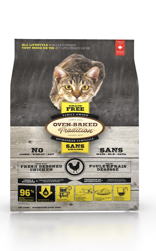 Nourriture sans grains au poulet pour chat - Oven-Baked Tradition