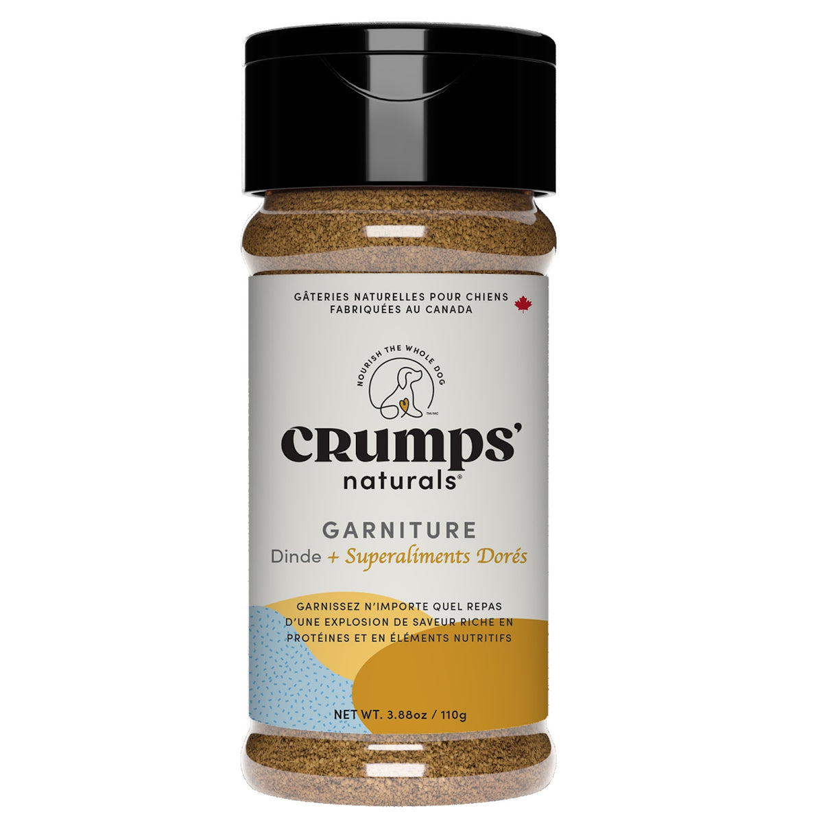 Gâteries flocons à saupoudrer à la dinde + superaliment or pour chien 110 g