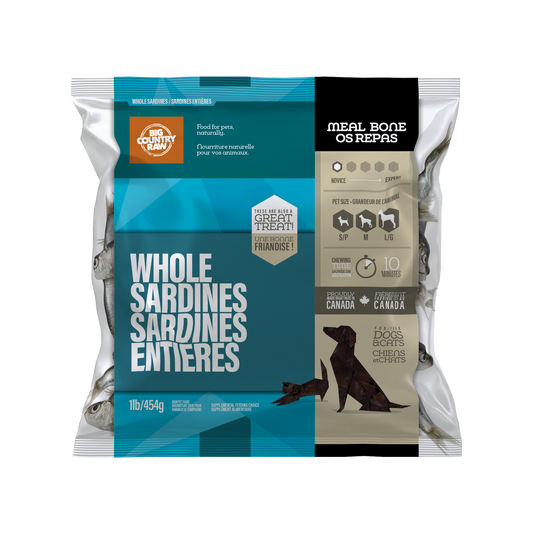 Sardines entières 1 lb - os cru pour chien et chat