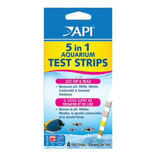Bandelettes de test d'eau 5 en 1 pour aquarium (paquet de 4)