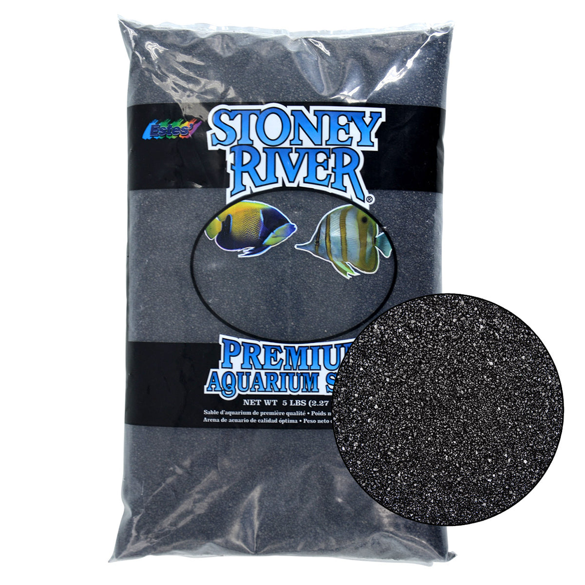 Sable Stoney River noir pour aquarium - Estes