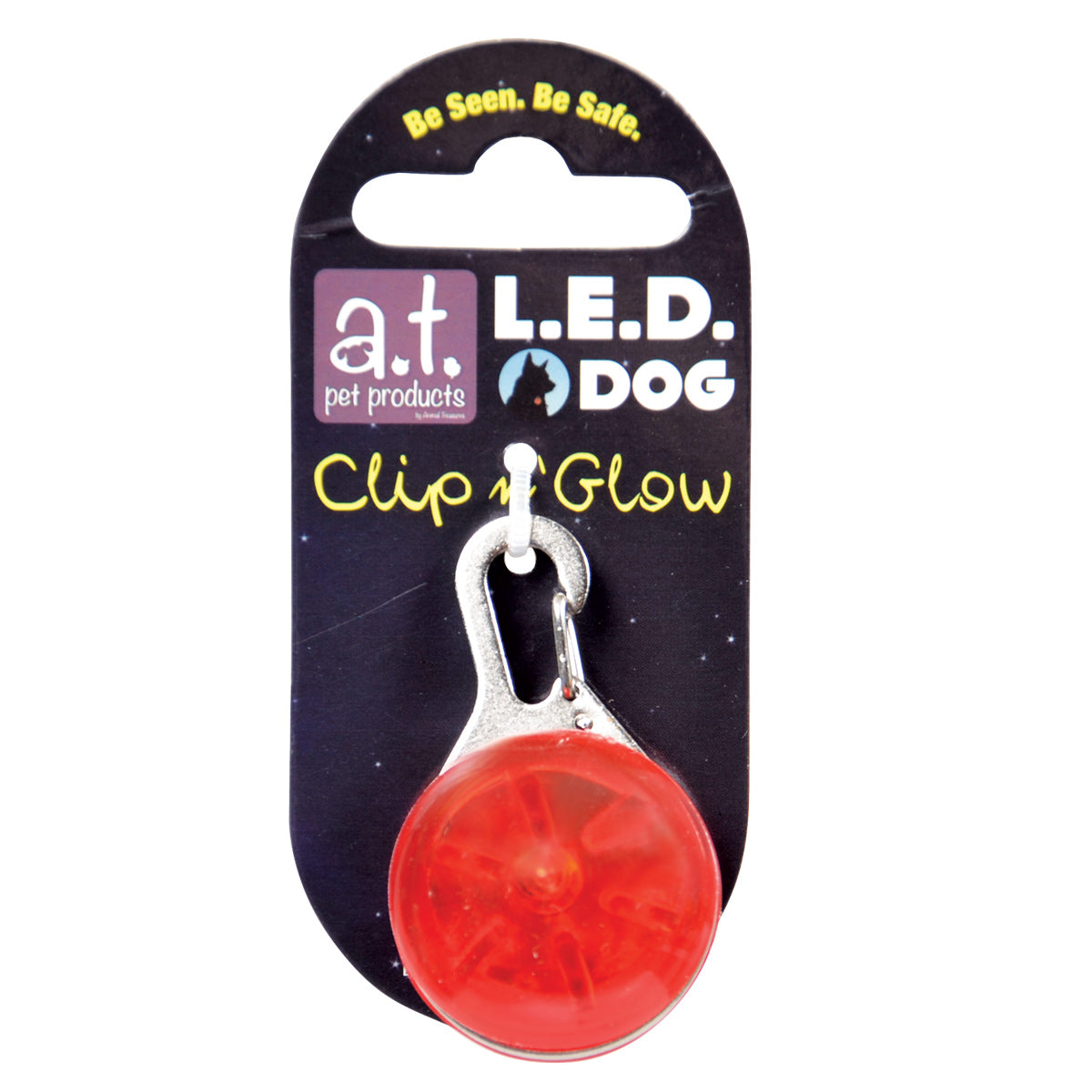 Médaille Clip n' Glow DEL rouge pour chien