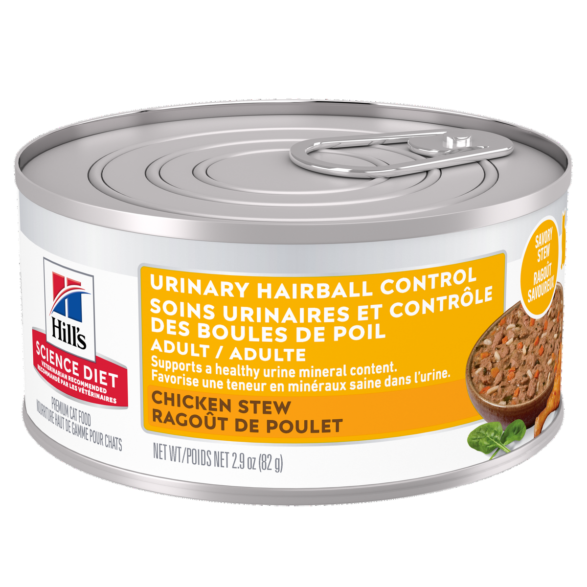 Soins urinaires et contrôle des boules de poils adulte poulet et légumes - nourriture humide pour chat 82 g