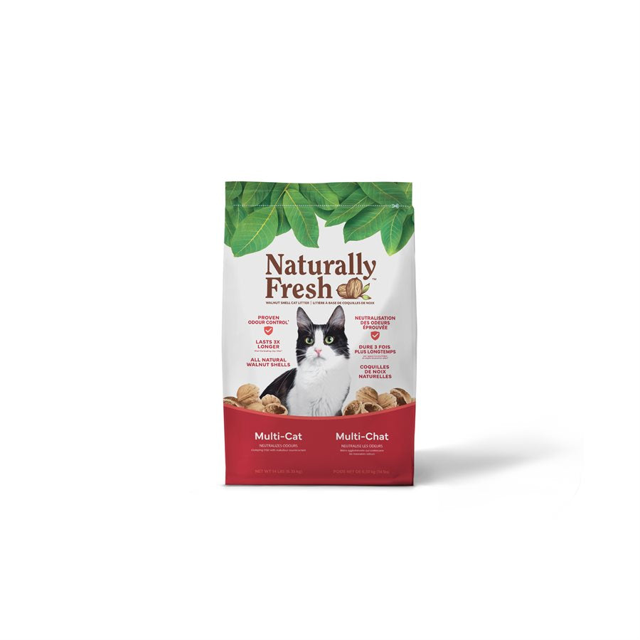 Litière agglomérante multi-chats en coquilles de noix - litière pour chat