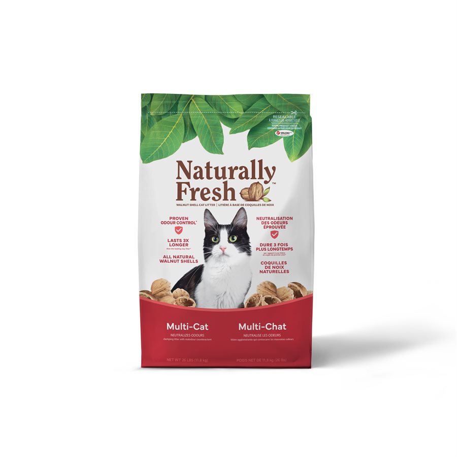 Litière agglomérante multi-chats en coquilles de noix - litière pour chat