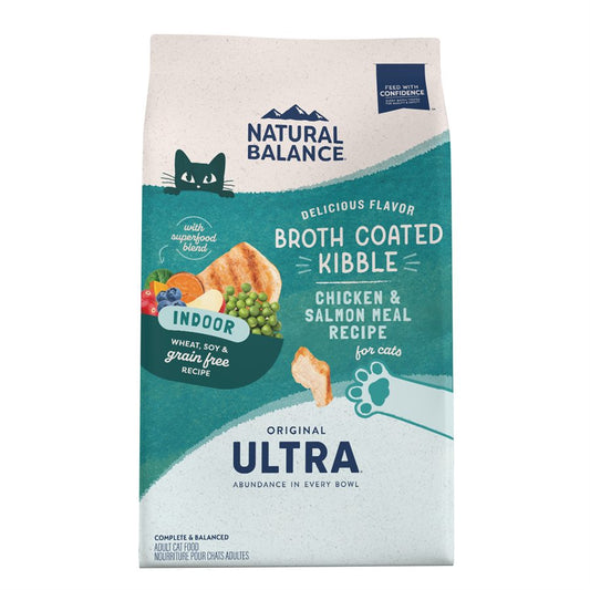 Ultra chat d'intérieur poulet et saumon sans céréales - nourriture sèche pour chat