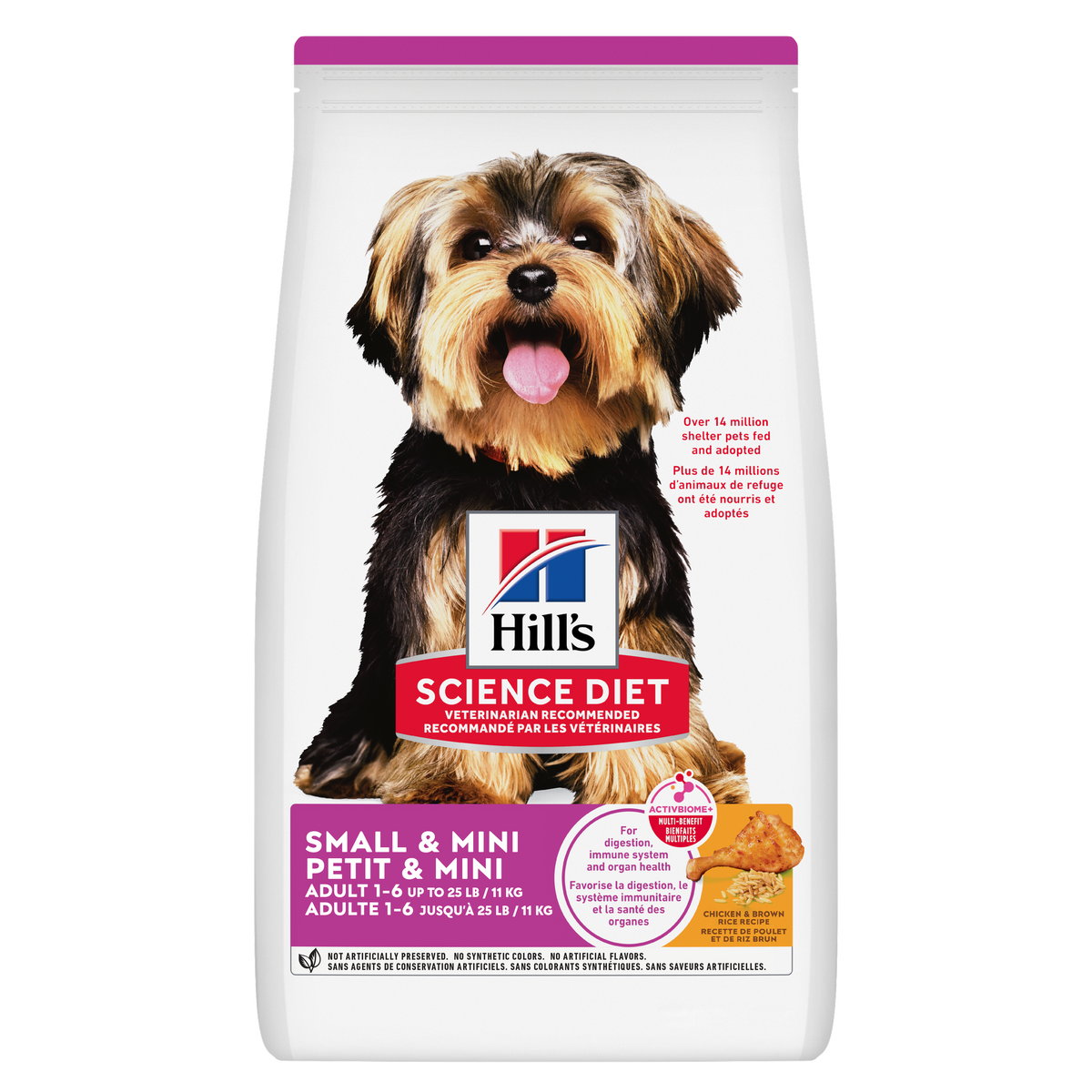 Adulte petite race poulet et riz - nourriture sèche pour chien