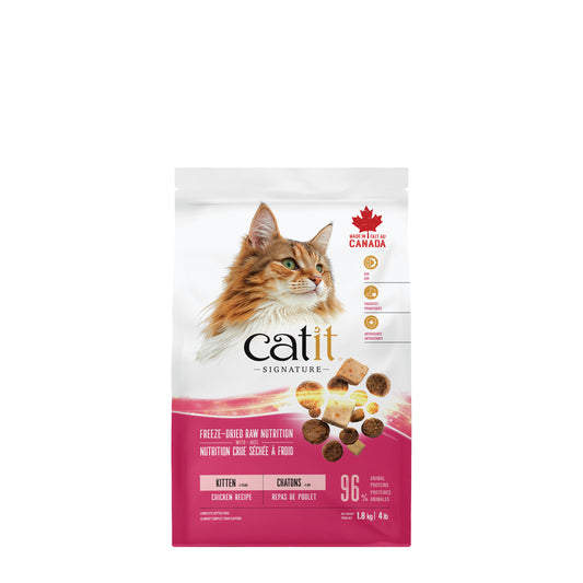 Nourriture sèche Signature avec cru séché à froid pour chatons, poulet 1,8 kg