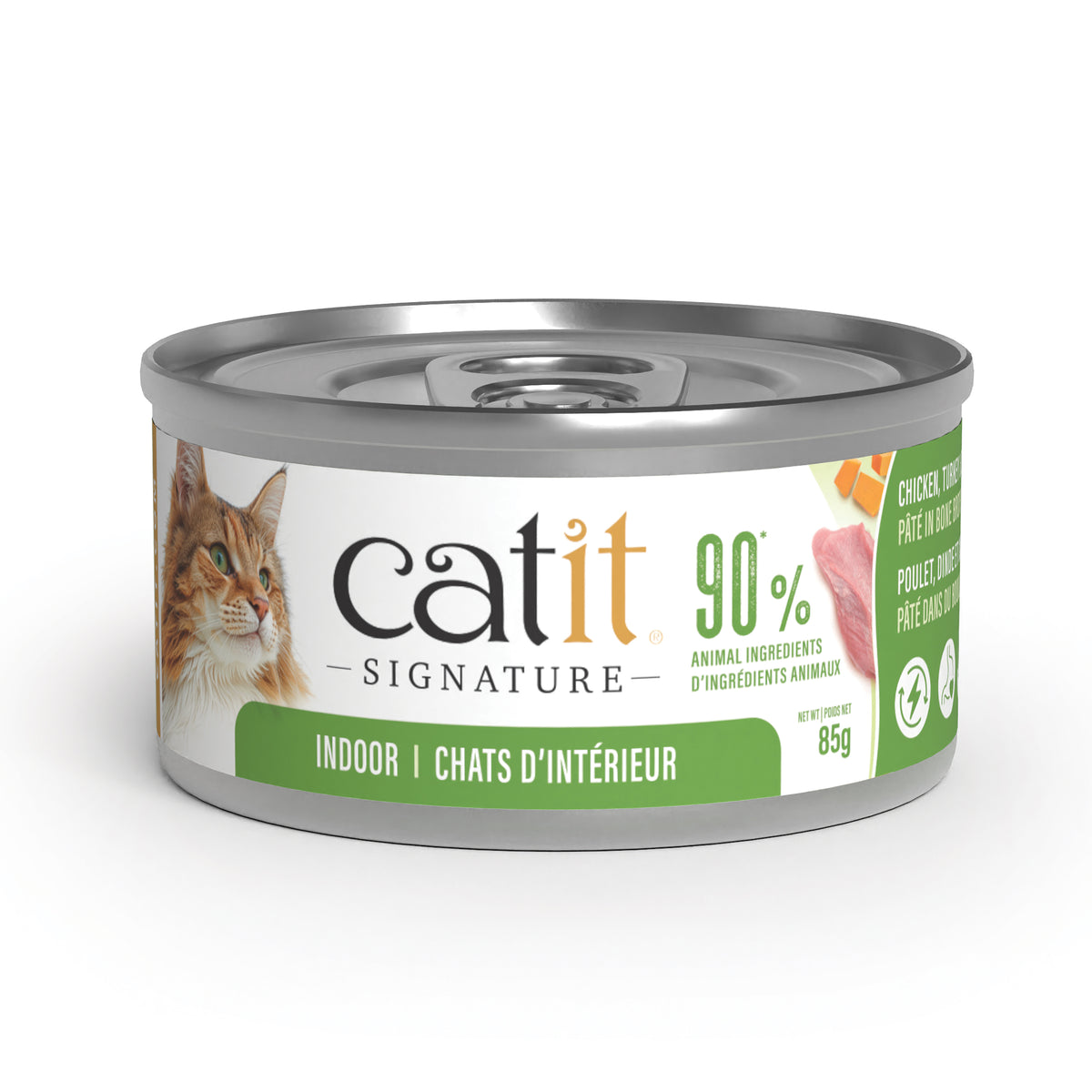 Pâté Signature au poulet, dinde et canard dans du bouillon d'os pour chats d'intérieur adultes