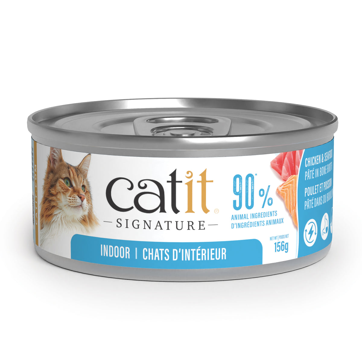 Pâté Signature au poulet et poisson dans du bouillon d'os pour chats d'intérieur adultes