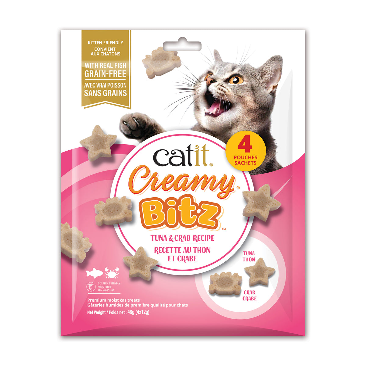 Gâteries moelleuses Creamy Bitz 48 g (paquet de 4)