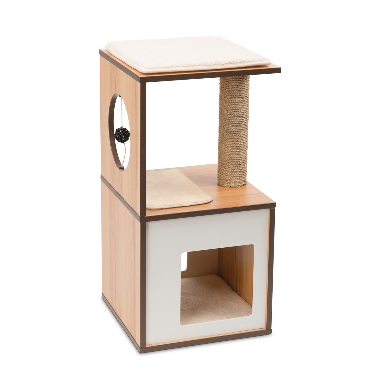 Meuble V-Box Vesper, noyer, petit, 37 x 37 x 72,5 cm