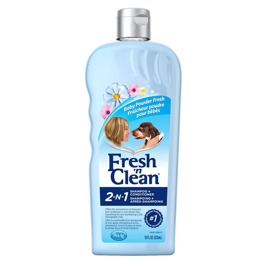 Fresh 'n Clean shampoing revitalisant 2 en 1 parfum poudre pour bébé 532 ml - toilettage pour chien