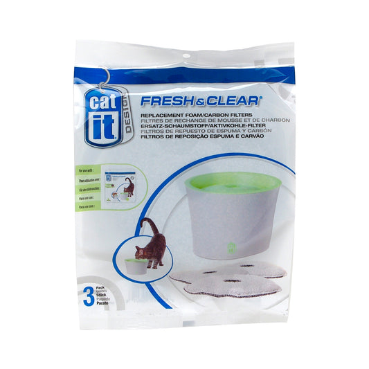 Filtres de charbon/mousse pour abreuvoir Fresh & Clear (55600) (paquet de 3)
