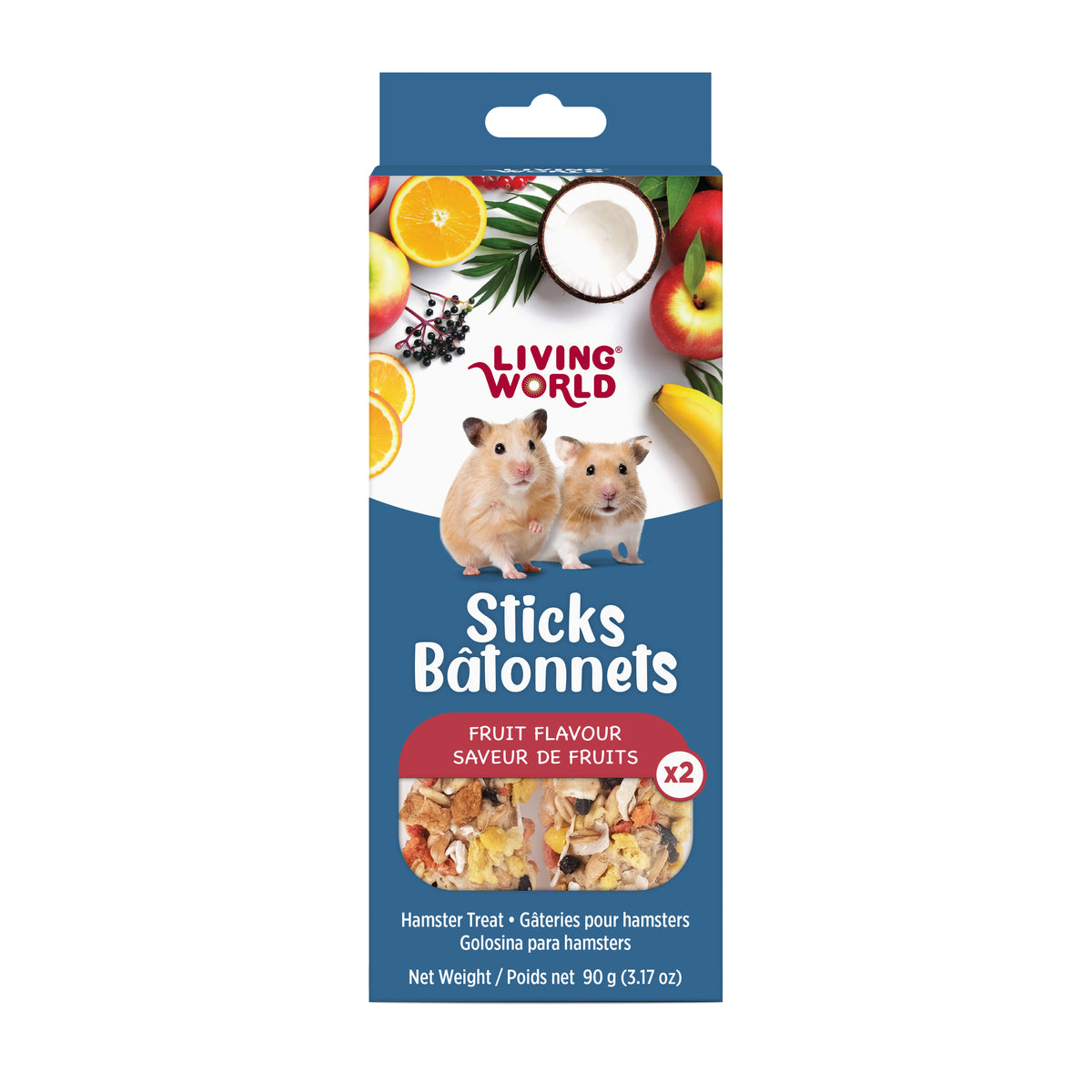 Bâtonnets de gâterie pour hamsters 90 g (paquet de 2)