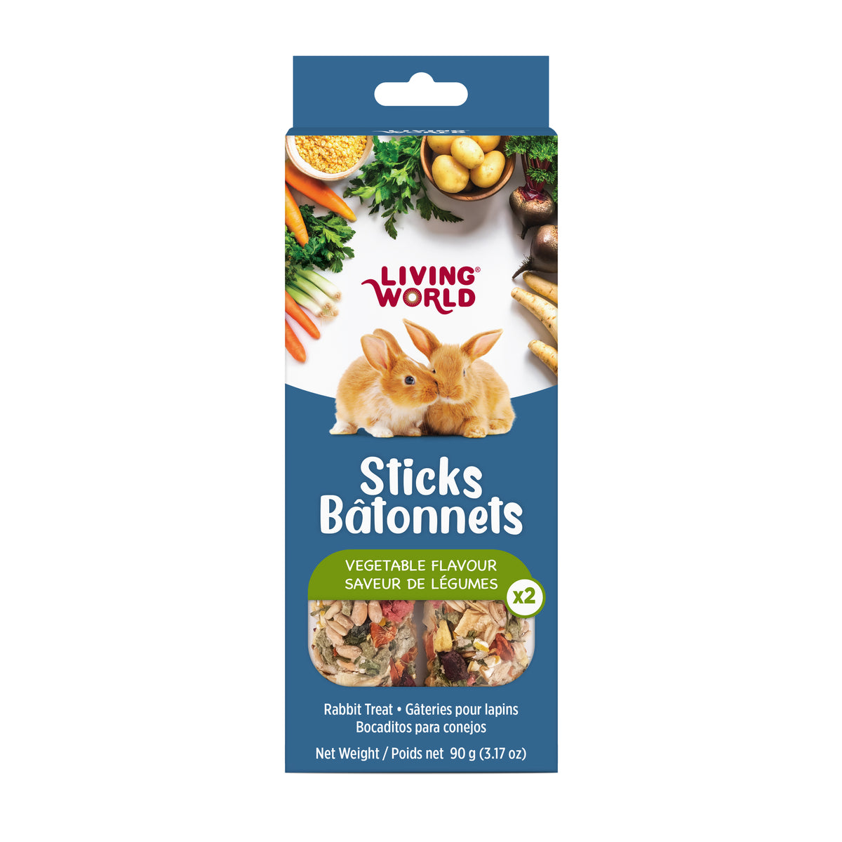 Bâtonnets de gâterie pour lapins 90 g (paquet de 2)