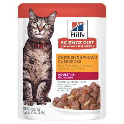Adulte casserole de poulet et épinards - nourriture humide pour chat 79 g