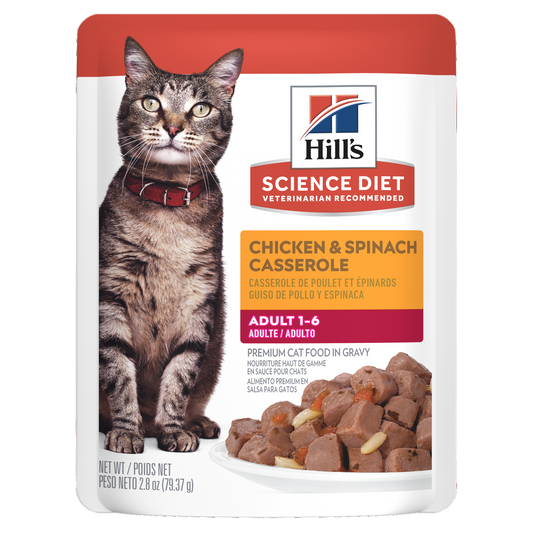Adulte casserole de poulet et épinards - nourriture humide pour chat 79 g