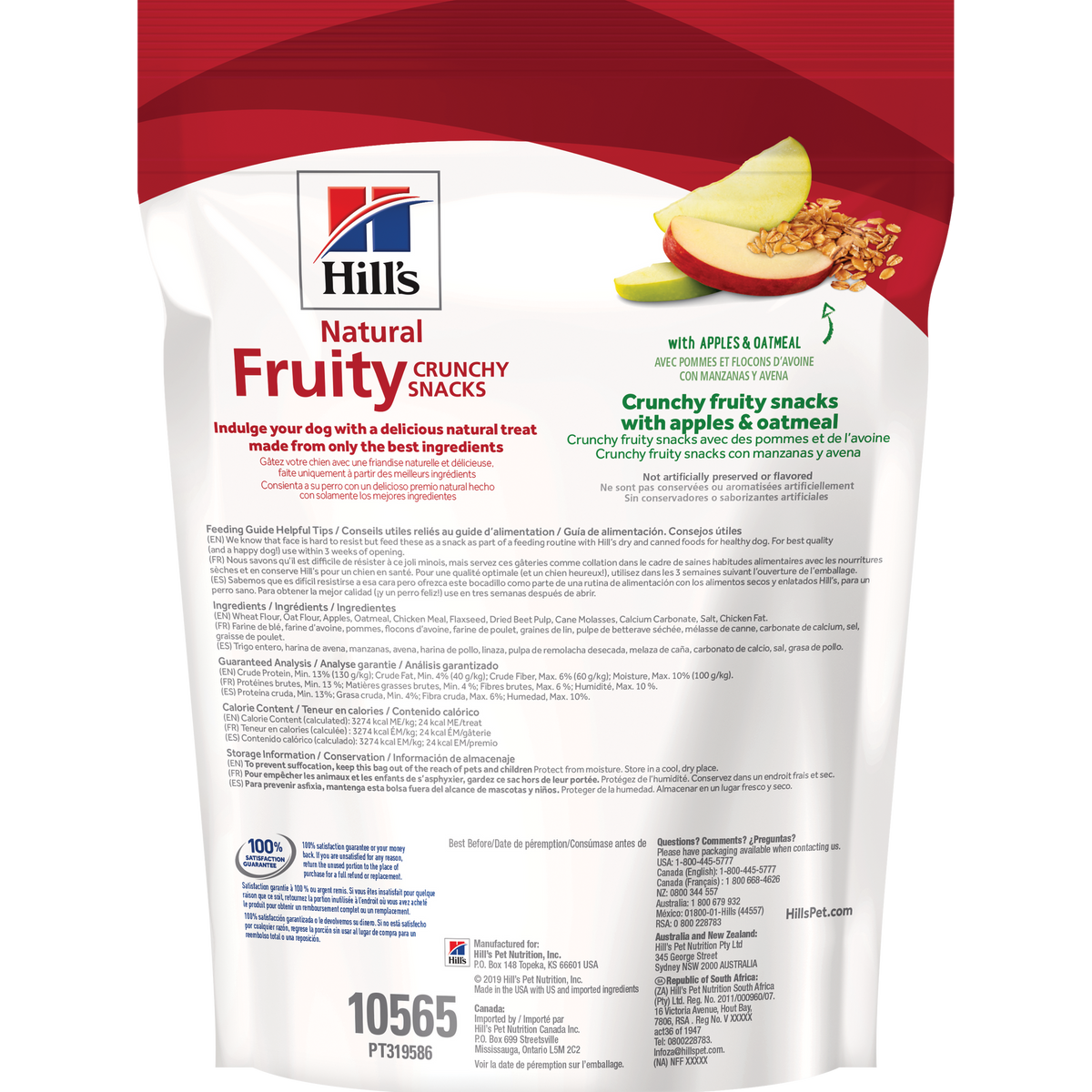 Gâteries naturelles pour chiens Crunchy Fruity Snacks avec pommes et avoine 227 g