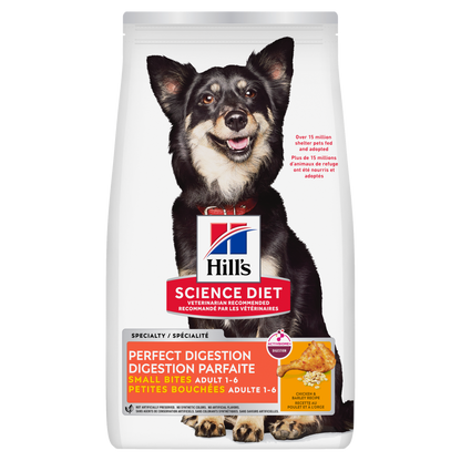 Digestion parfaite adulte petites bouchées poulet, riz et avoine - nourriture sèche pour chien 1,58 kg