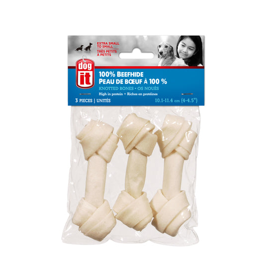 Os noués en peau de bœuf naturelle, mini, 10 cm, format boni de 3