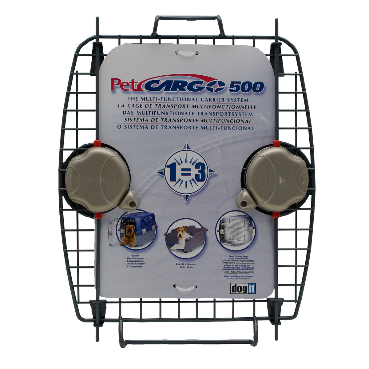 Porte avant en métal avec 2 verrous pour cage de transport Cargo, modèle 500