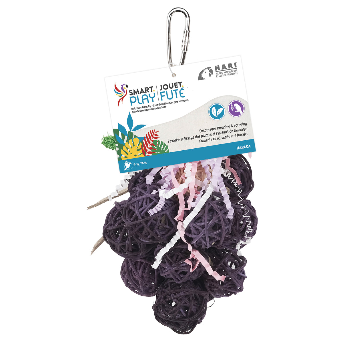 Jouet d'enrichissement Jouet.Futé pour perroquets, grappe de raisins