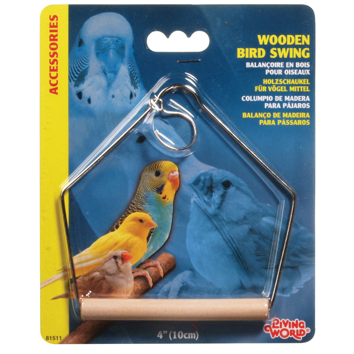 Balançoire en bois pour oiseaux