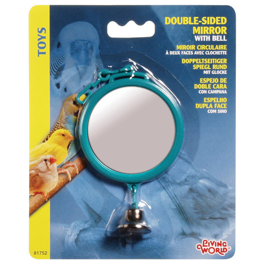 Miroir circulaire à double face avec clochette, grand, 7 cm