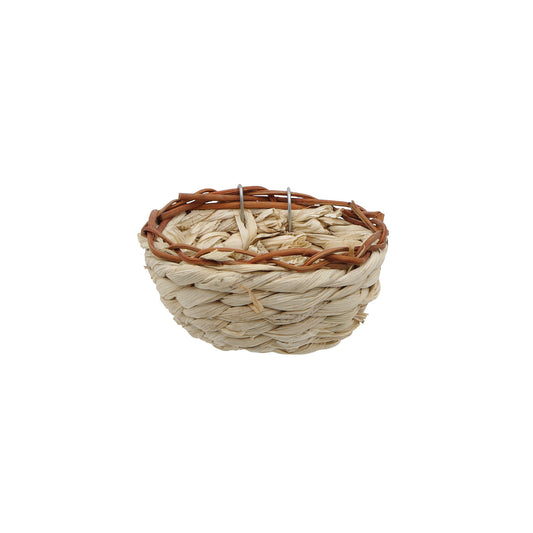 Nid rond en feuilles de maïs pour serins, 11 x 6 cm
