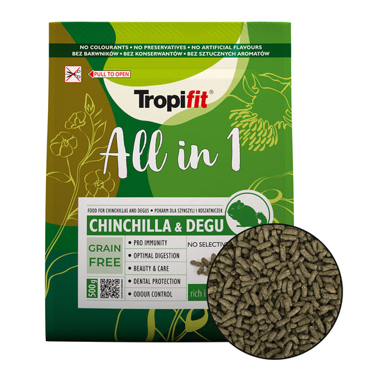 Nourriture All in One pour chinchilla et dègue 500 g