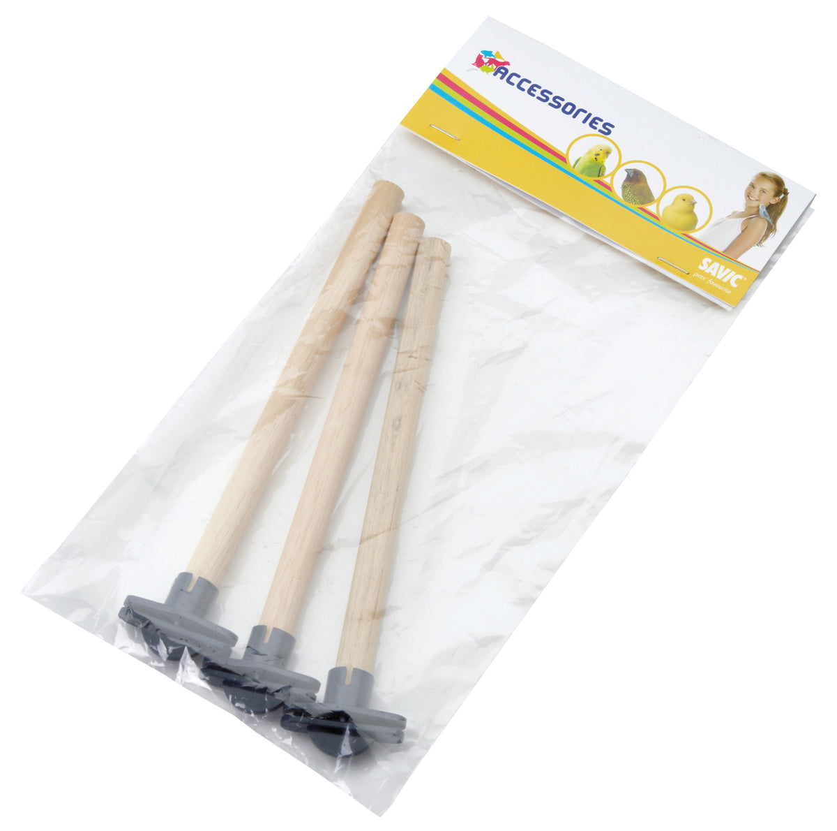 Perchoirs en bois (paquet de 3) - accessoire pour oiseaux