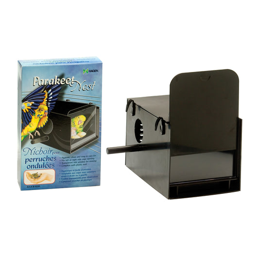 Nichoir pour perruches ondulées, noir, 22 x 13,2 x 13,2 cm