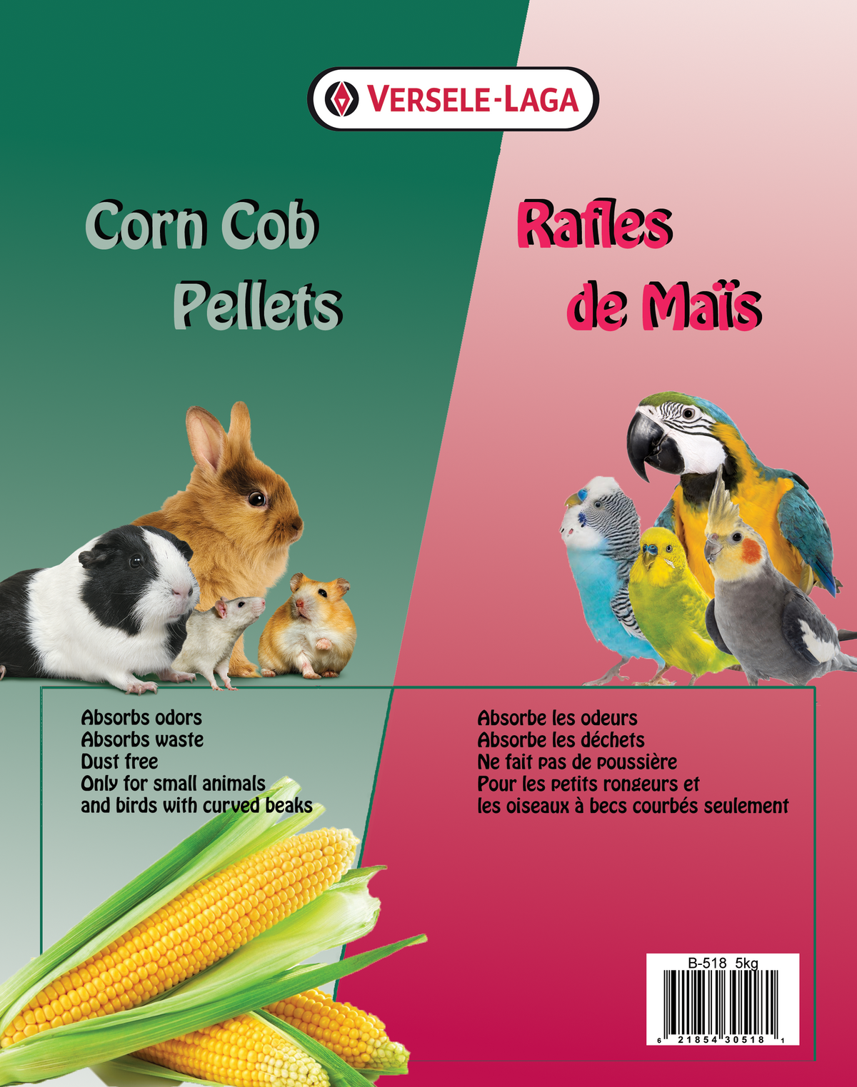 Rafles de maïs Versele-Laga - litière pour petits mammifères