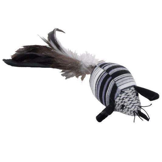 Souris avec plumes à l'herbe à chat 5,75 po