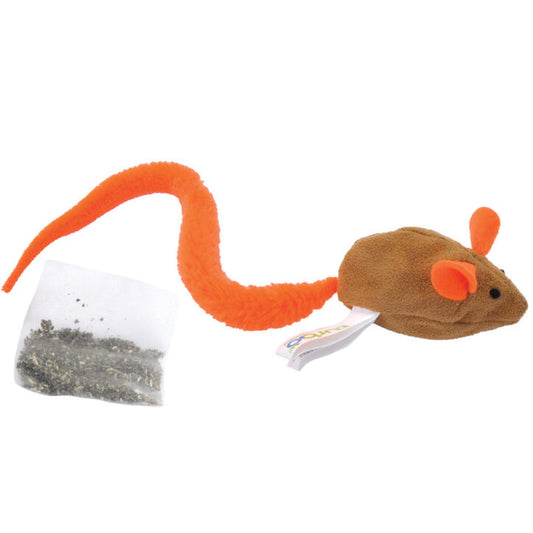 Souris crinkle à queue avec herbe à chat 11 po