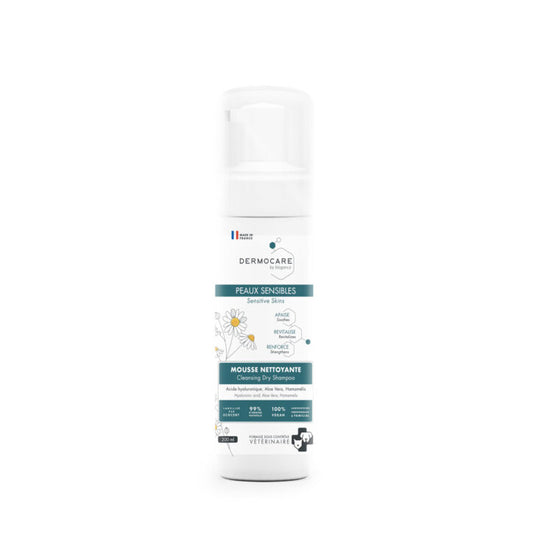 Mousse nettoyante peau sensible Dermocare pour chien et chat 200 ml