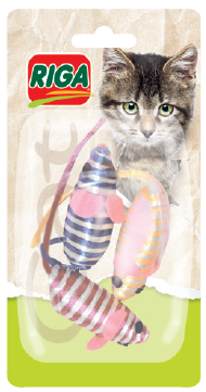 Souris colorées (paquet de 3) - jouet pour chat