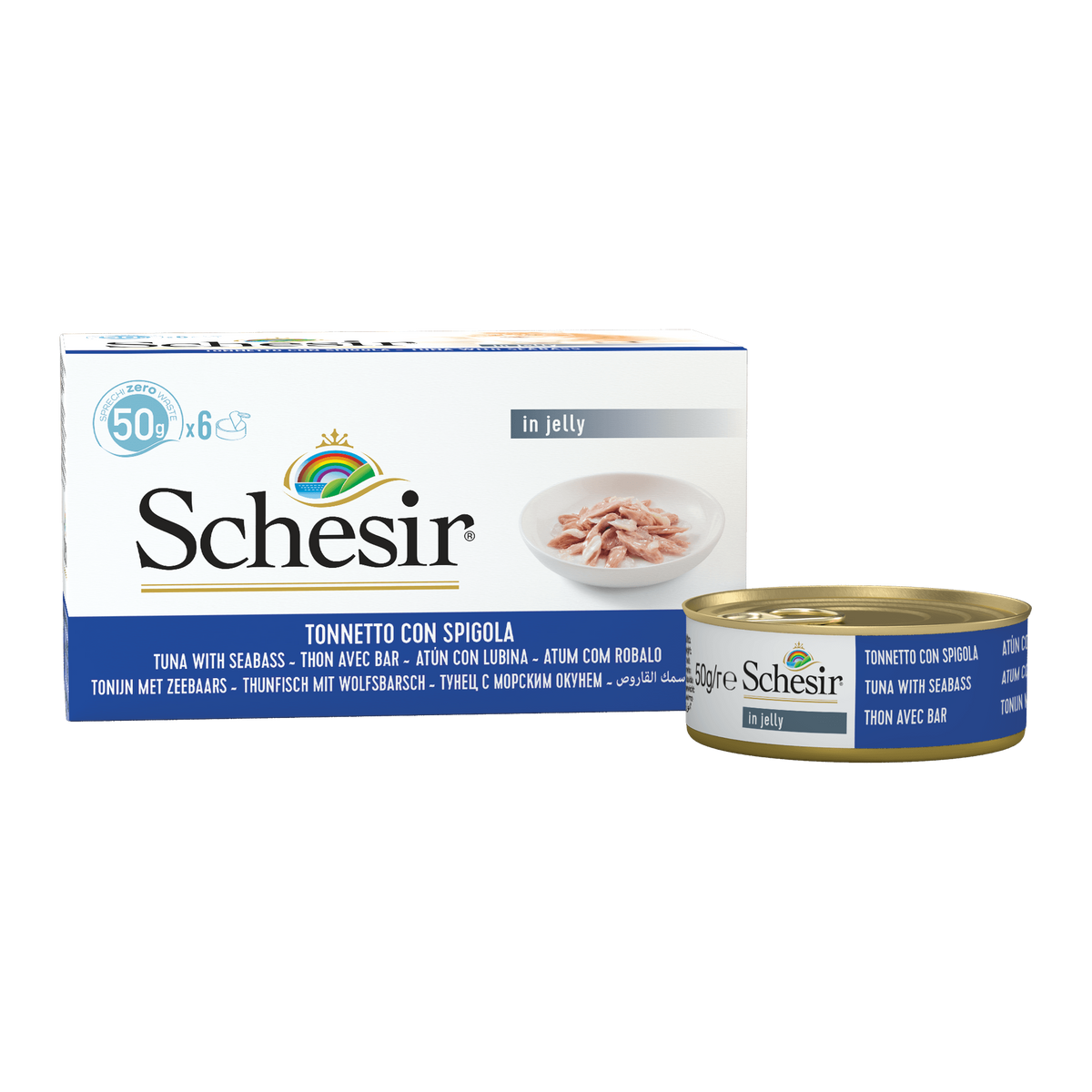 Conserve au thon et bar pour chat 50 g (paquet de 6)