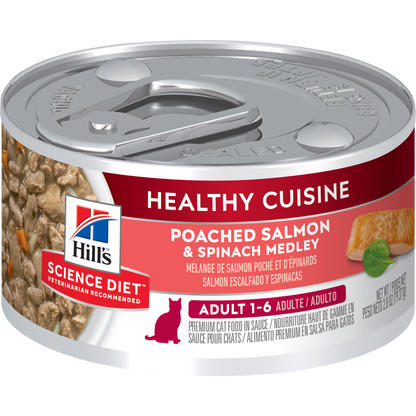 Cuisine santé adulte mélange de saumon poché et épinards - nourriture humide pour chat 79 g