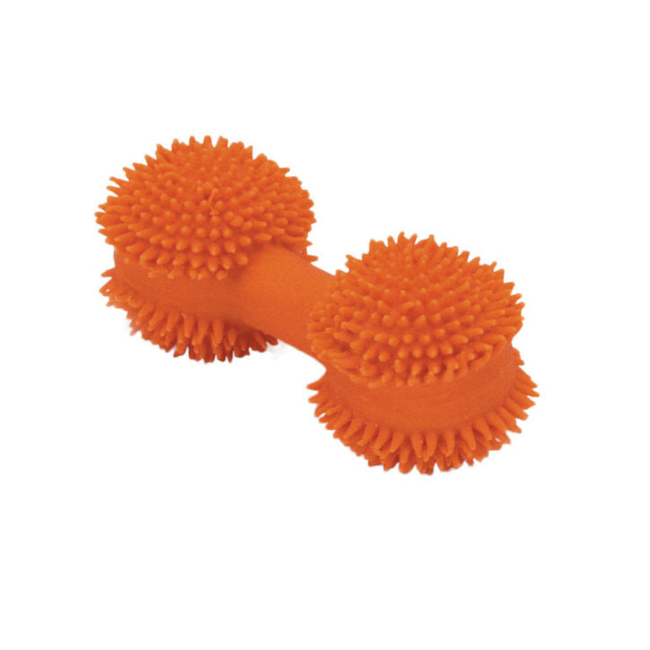 Mini haltère épineux en latex Rascals orange 3,5 po